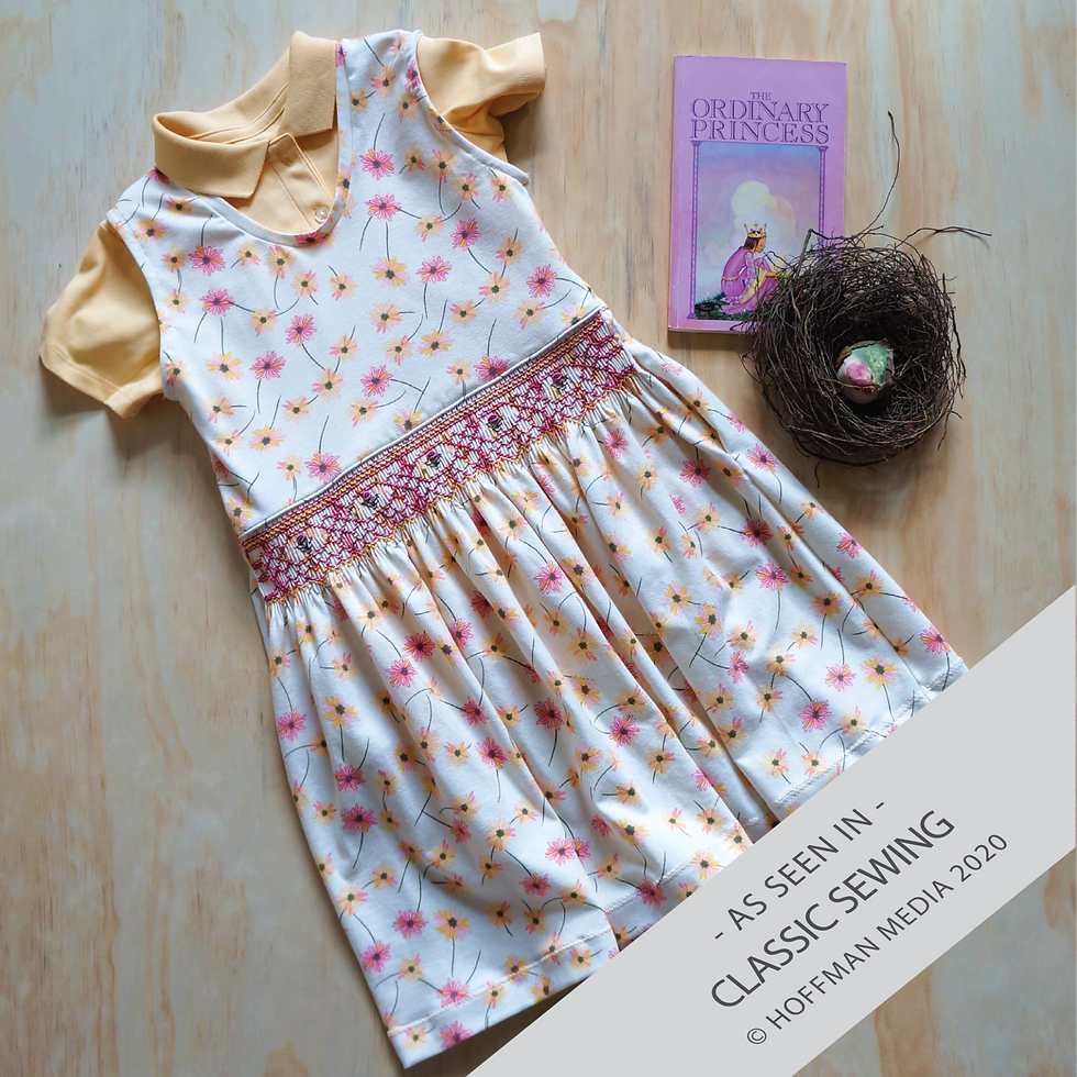 May Garden Smocked or Gathered Knit Jumper PDF Pattern