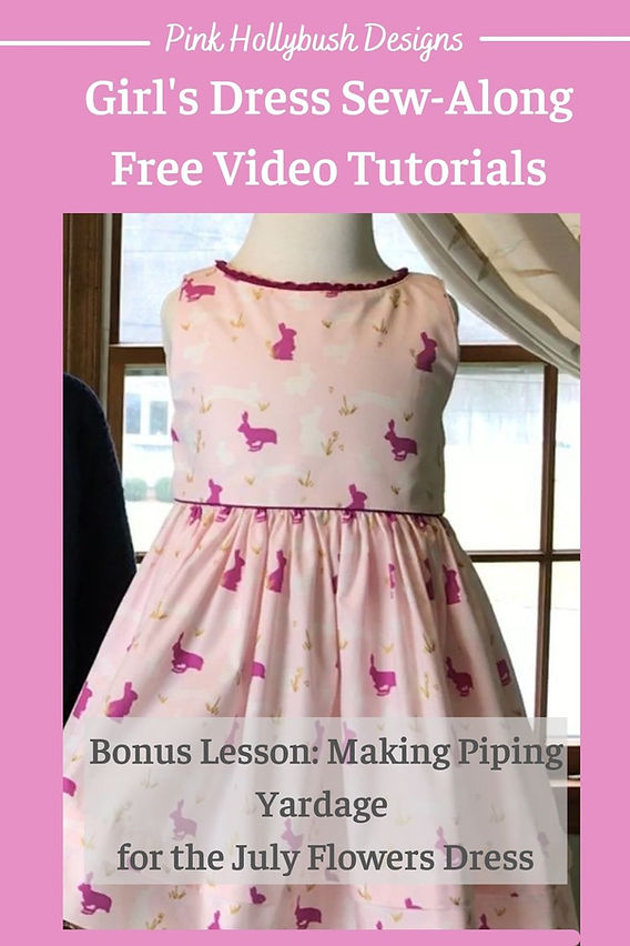 Girl's Dress Video Sew-Along: Making Piping Yardage