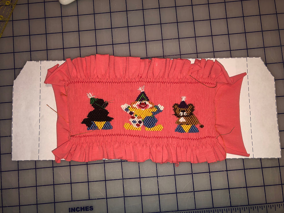 Oops – My smocked insert is not wide enough for the blocking guide.