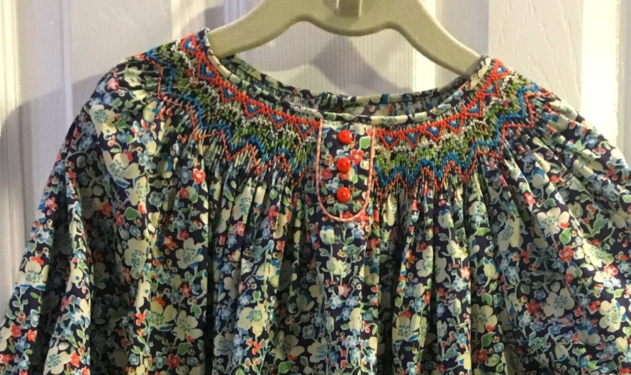 Close-up of neckline