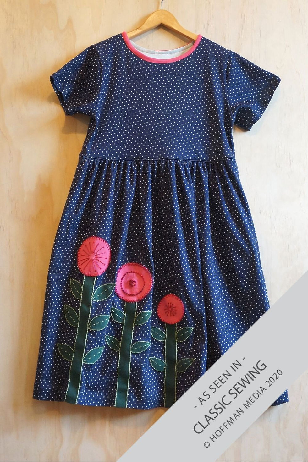 Embroidered Honey Knit Dress pattern as seen in Classic Sewing Magazine