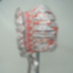 Coral and Gray Smocked Bonnet