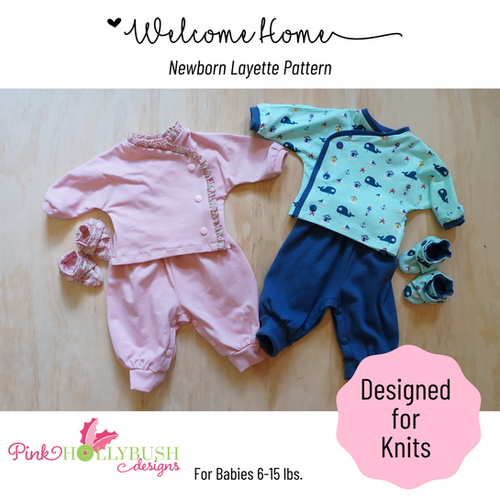 Home Knit Baby Layette Printed Pattern pinkhollybush1