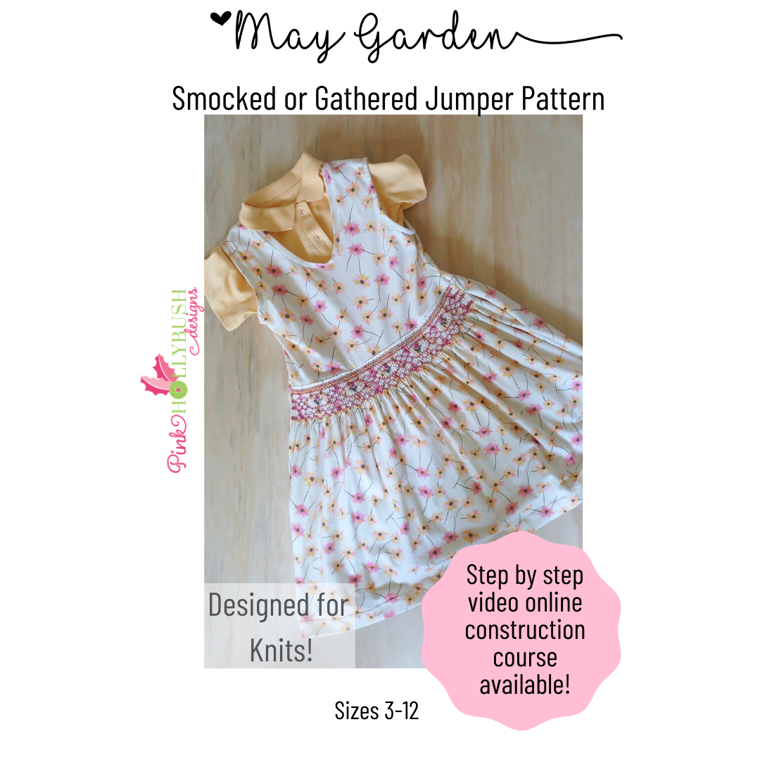 May Garden Smocked or Gathered Knit Jumper Printed Pattern