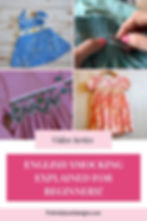 English Smocking Explained for Beginners Pin for Pinterest showing 4 examples of hand smocking.