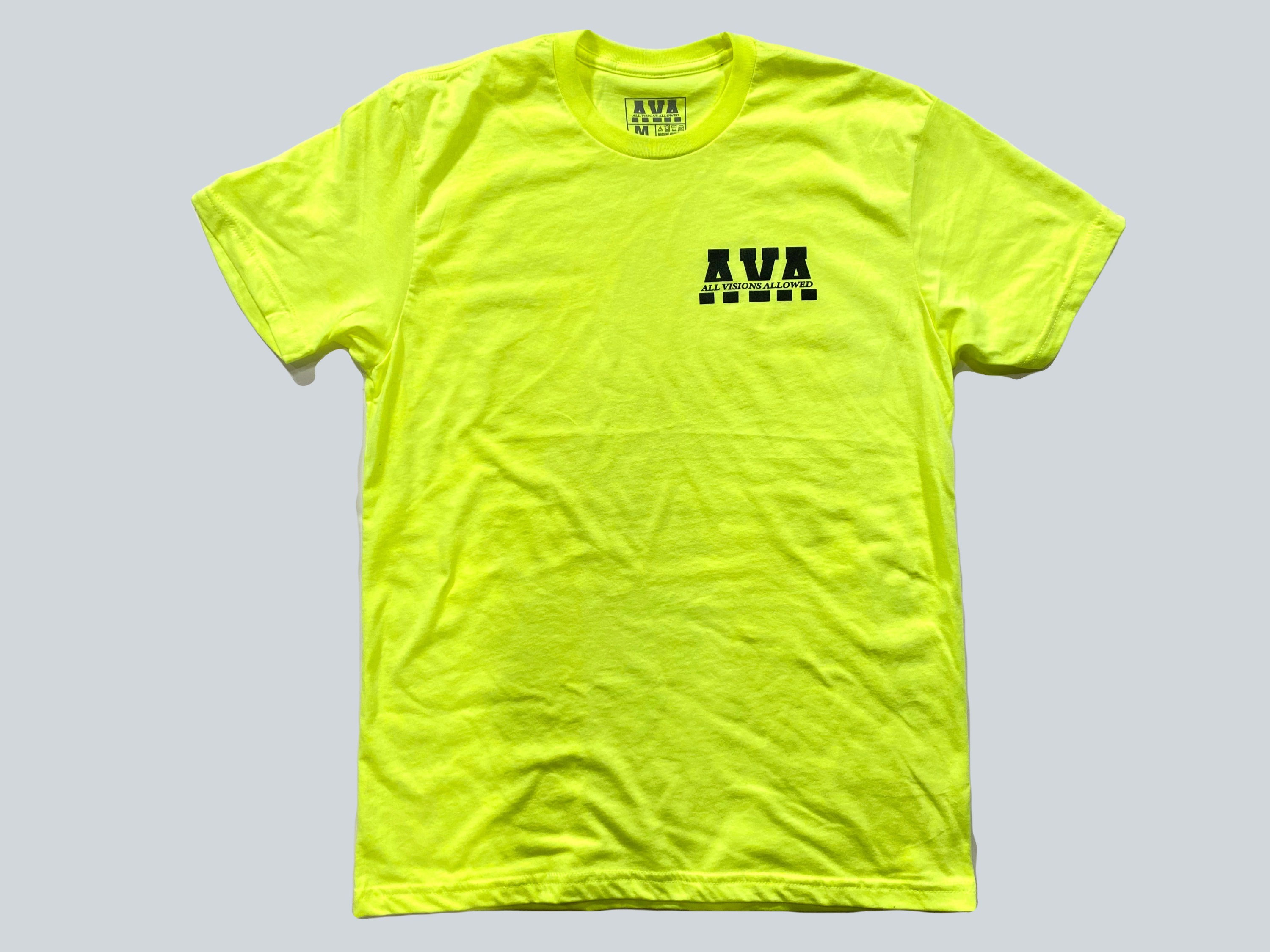 Safety green shirt black original logo 