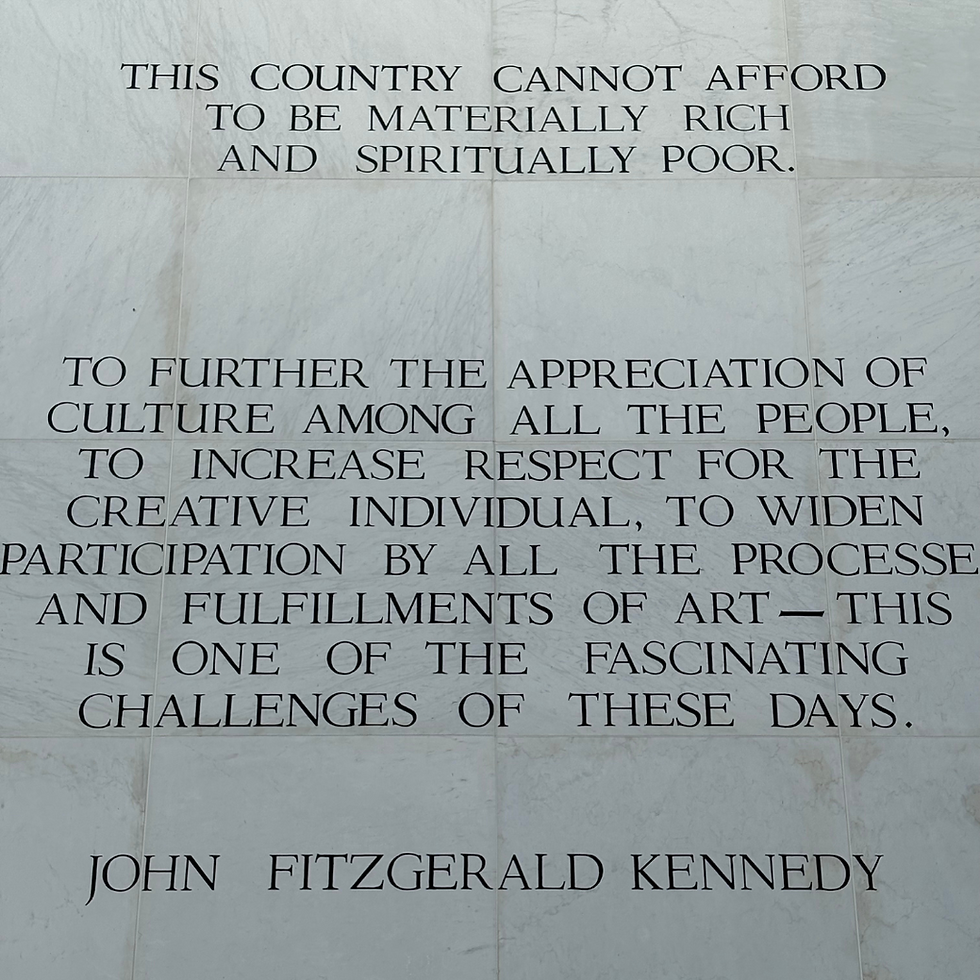 Walking past JFK’s words, “This country cannot afford to be materially rich and spiritually poor”—set the perfect tone for the night.