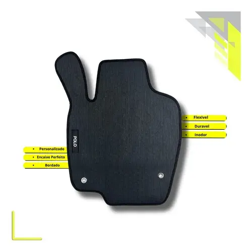 Miniatura: Tapete Borracha Volkswagen Polo Traseiro Inteiriço 2020 2021