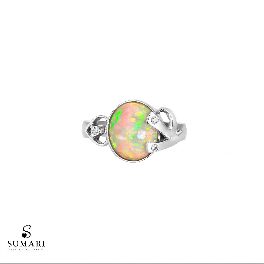 Geometric Marvel- Alphabet Opal Ring