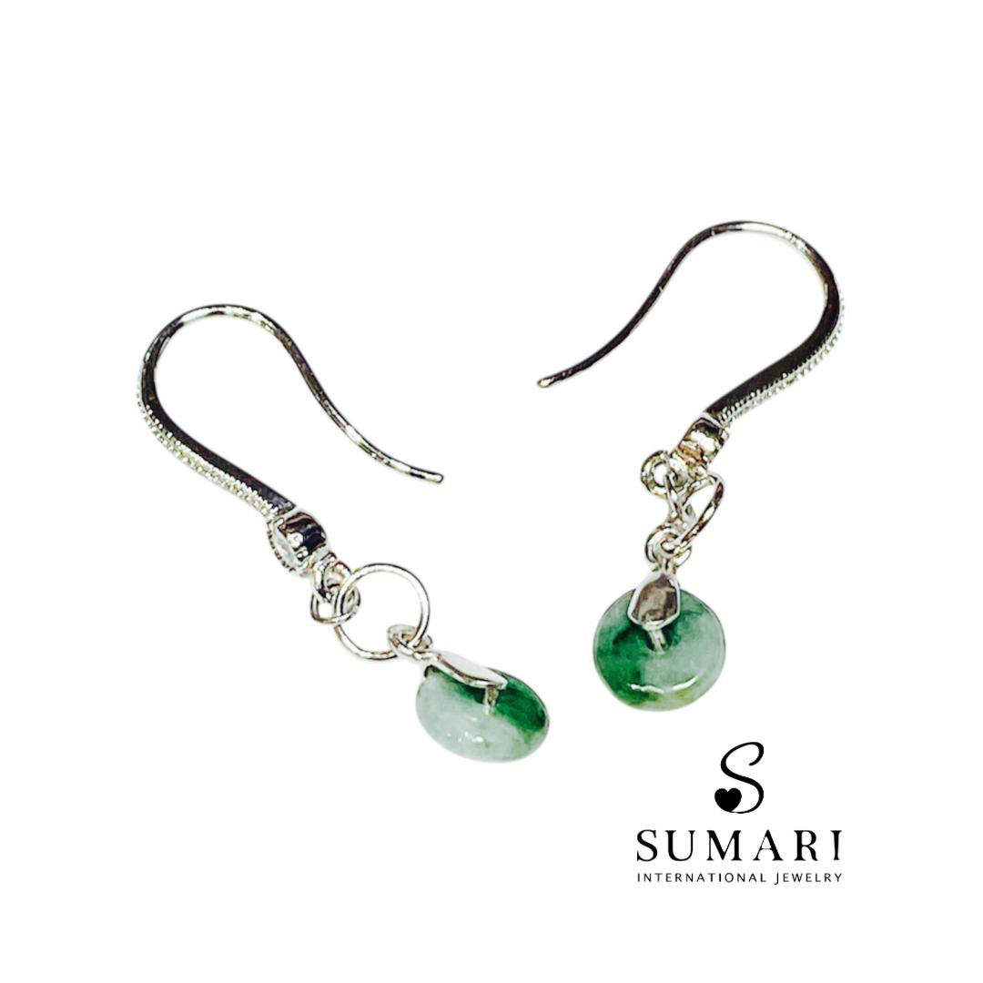 Type A jadeite jade earrings