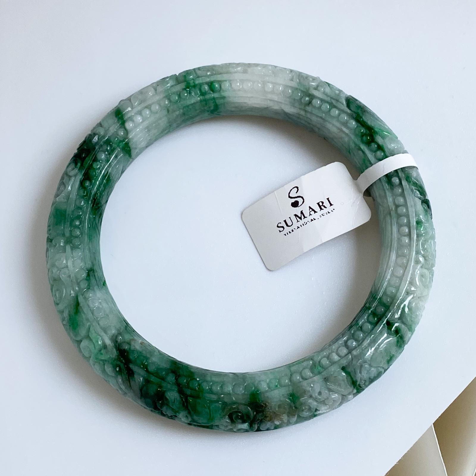Type A jadeite jade blessed bangle 