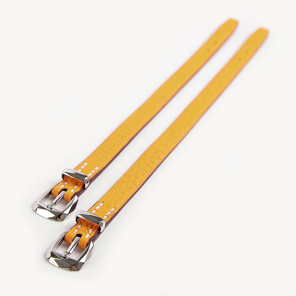 Yellow bullcalf leather luxury french bracelet