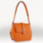 Orange bullcalf leather luxury french handbag