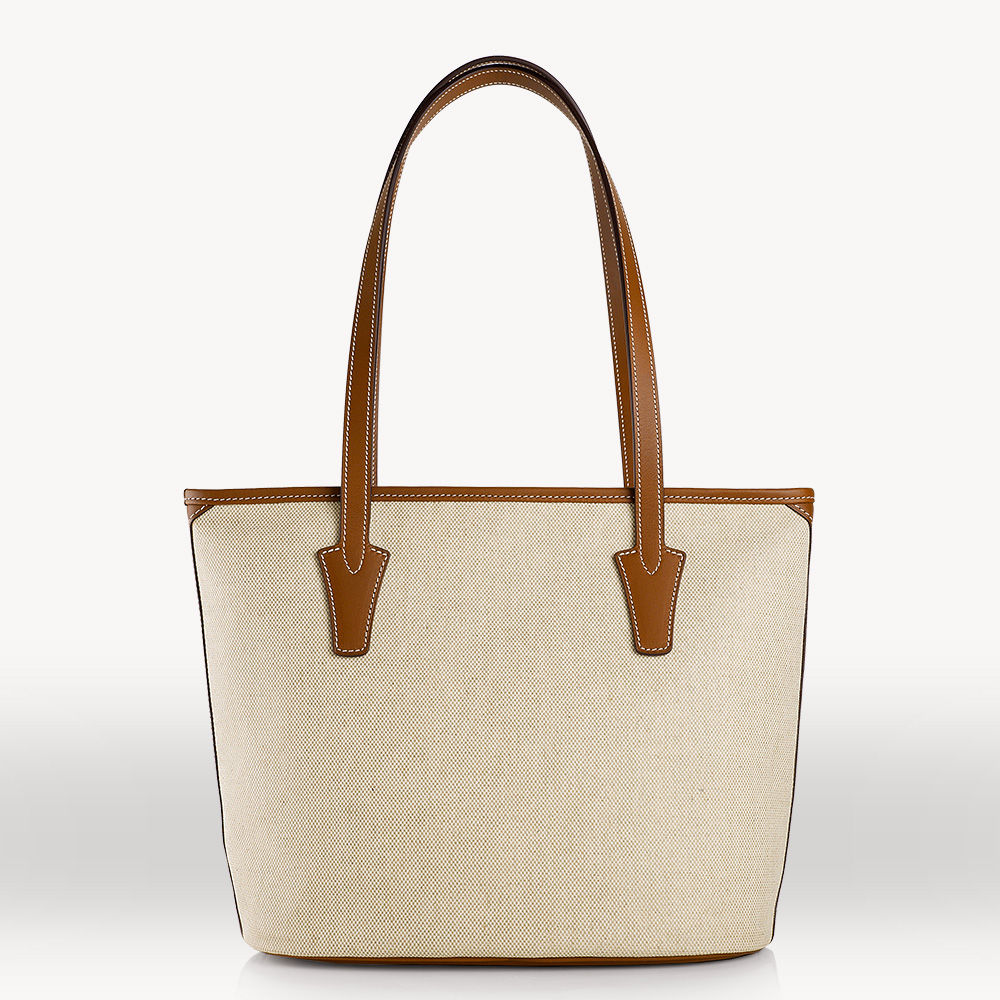 Sac cabas toile et cuir made in france