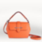 Orange bullcalf leather luxury french handbag