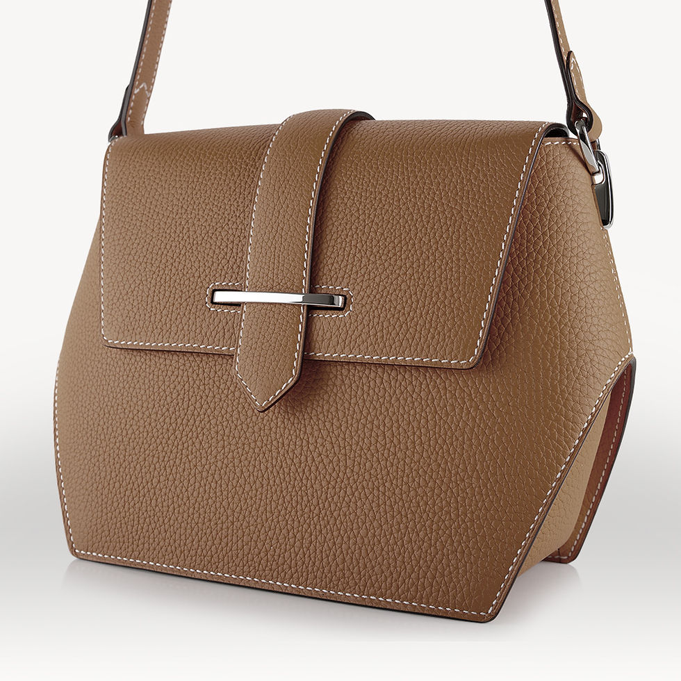 Miniature : Sac épaule Diamant 27 cm en cuir de taurillon baillet fabriqué en France