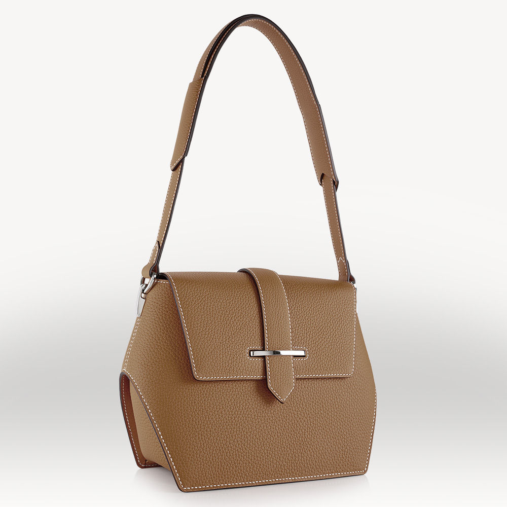 Sac épaule Diamant 27 cm en cuir de taurillon baillet fabriqué en France