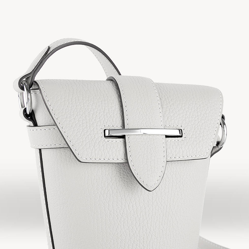 Miniature : Mini sac seau Diamant 15 cm en cuir de taurillon blanc