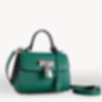 Green bullcalf leather french luxury handbag