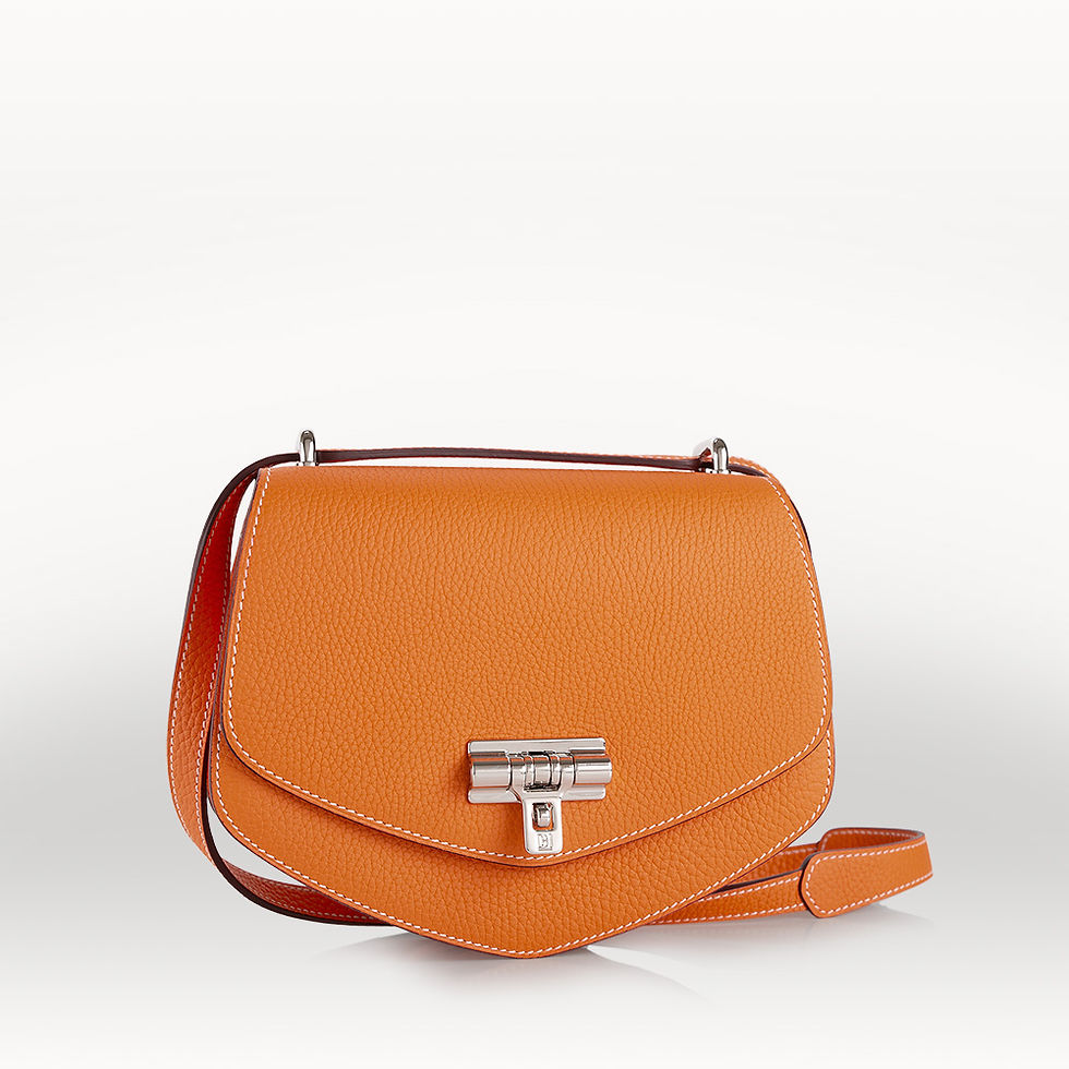 Sac à main crossbody en cuir de taurillon Orange
