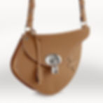 Crossbody bag made in France in Gold brown taurillon leather