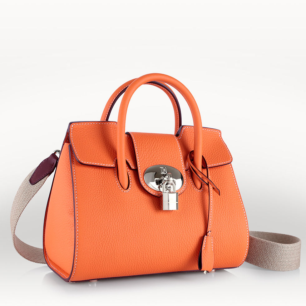 Miniature : Sac à main fabriqué en France en cuir de taurillon Orange