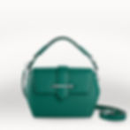 Sac à main Diamant 22 cm en cuir de taurillon vert émeraude fabriqué en France