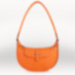 Orange bullcalf leather luxury french hobo bag