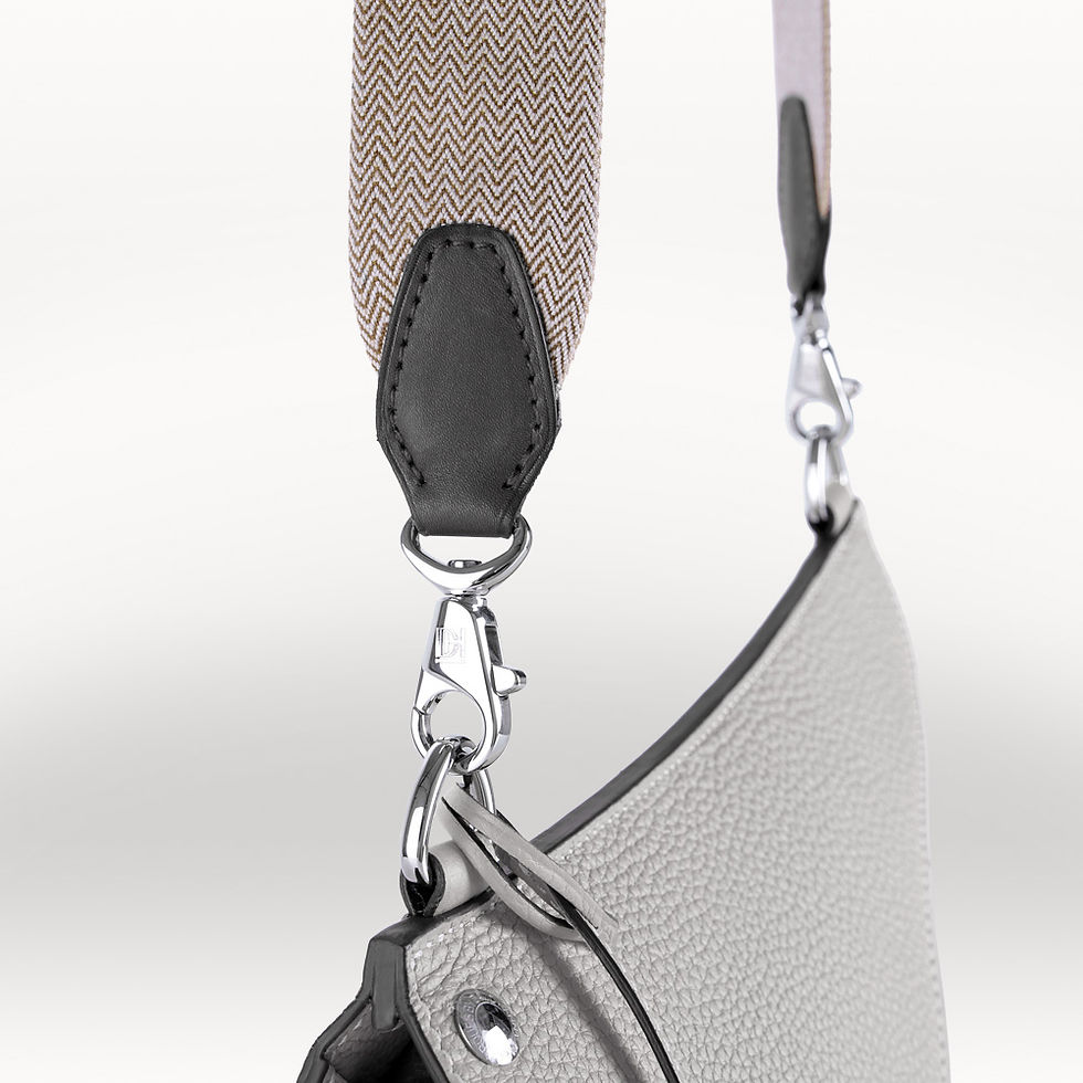 Miniature : Crossbody bag made in France in grey taurillon leather