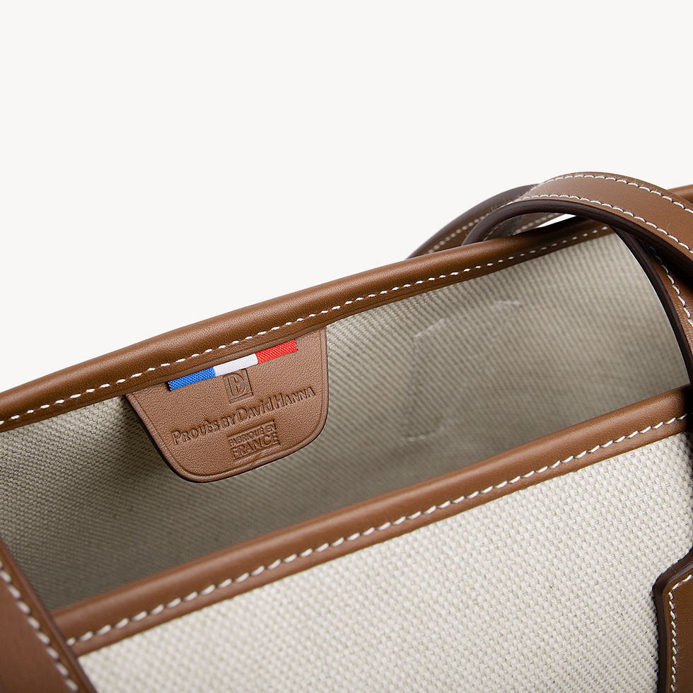 Thumbnail: Sac cabas toile et cuir made in france