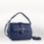 Sac à main Diamant 22 cm en cuir de taurillon bleu outremer fabriqué en France