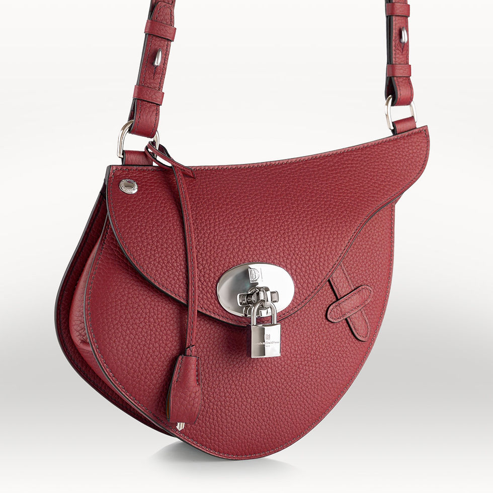 Sac à main crossbody en cuir de taurillon rouge Cardinal