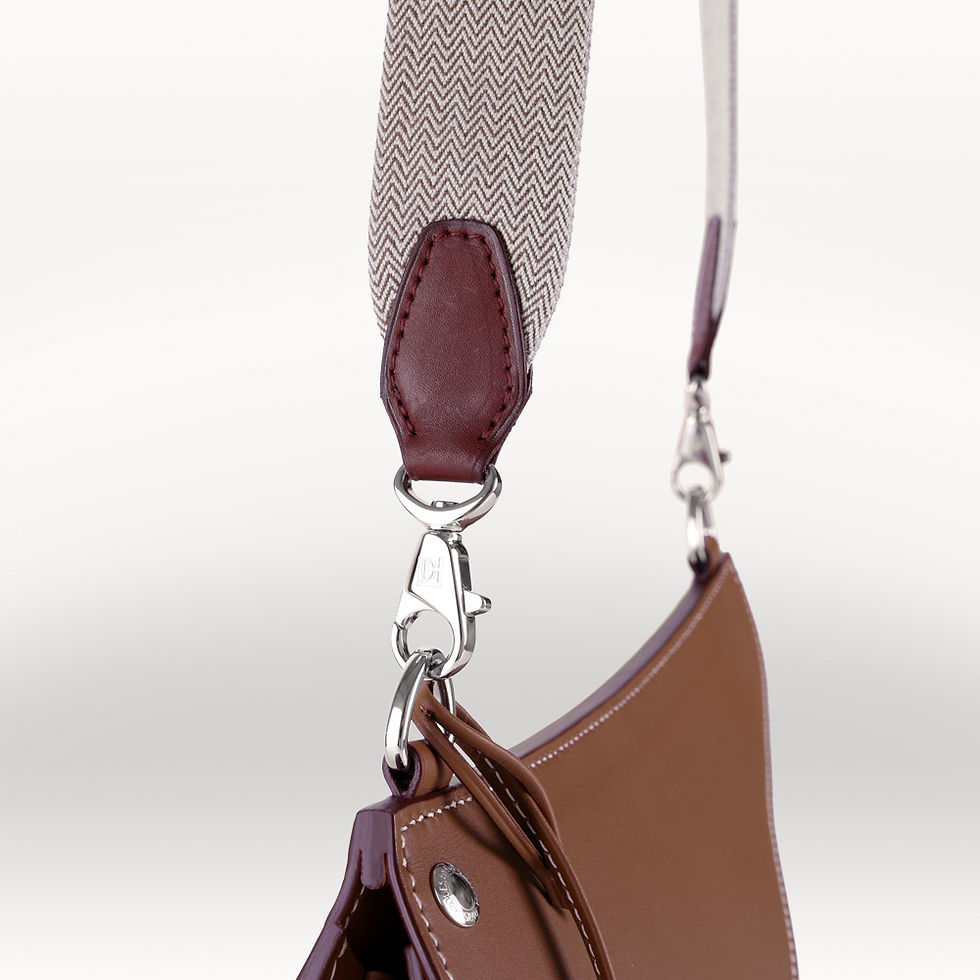 Thumbnail: Crossbody bag made in France in gold nappa leather