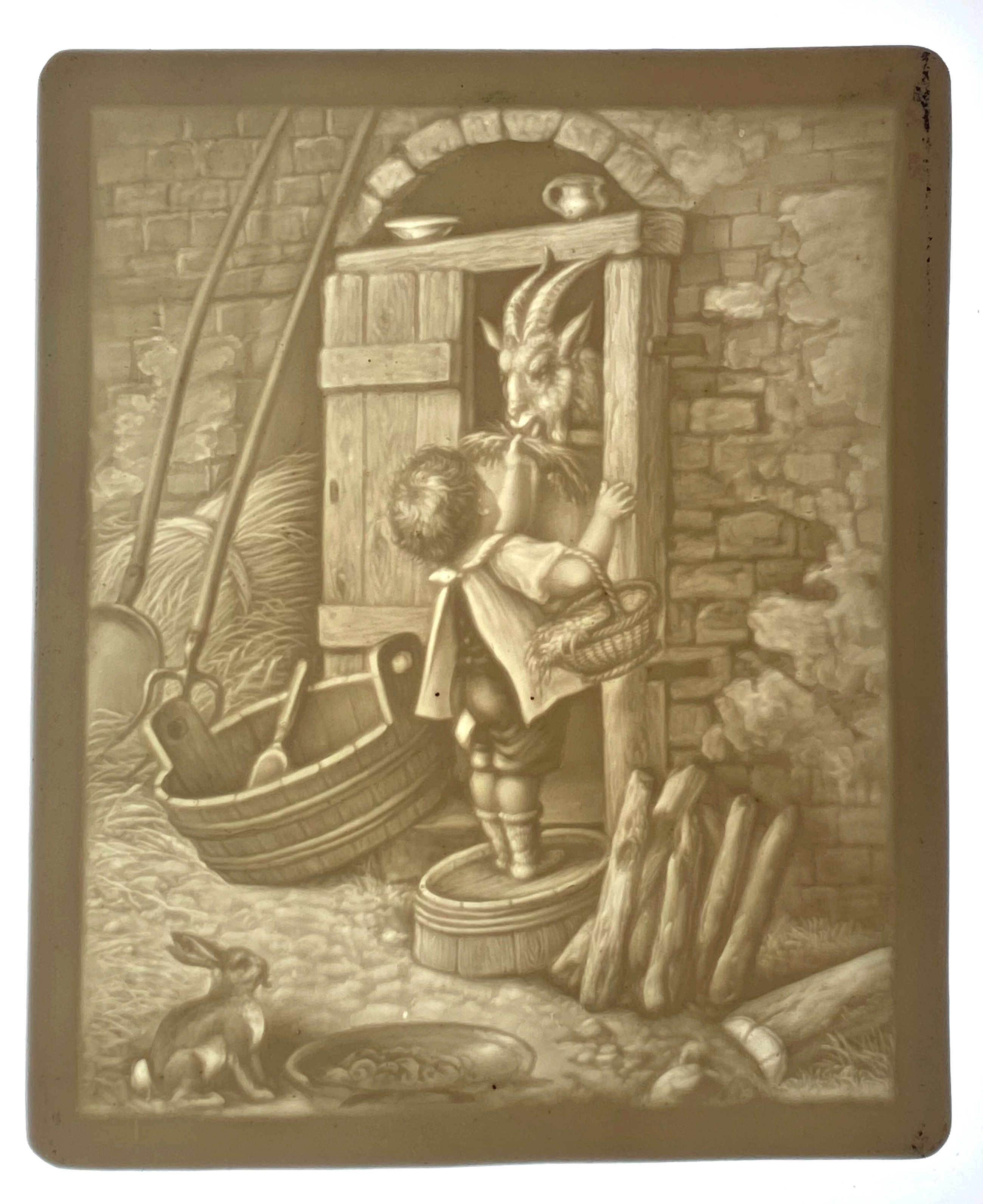 Lithophanie "L'enfant et la chèvre"