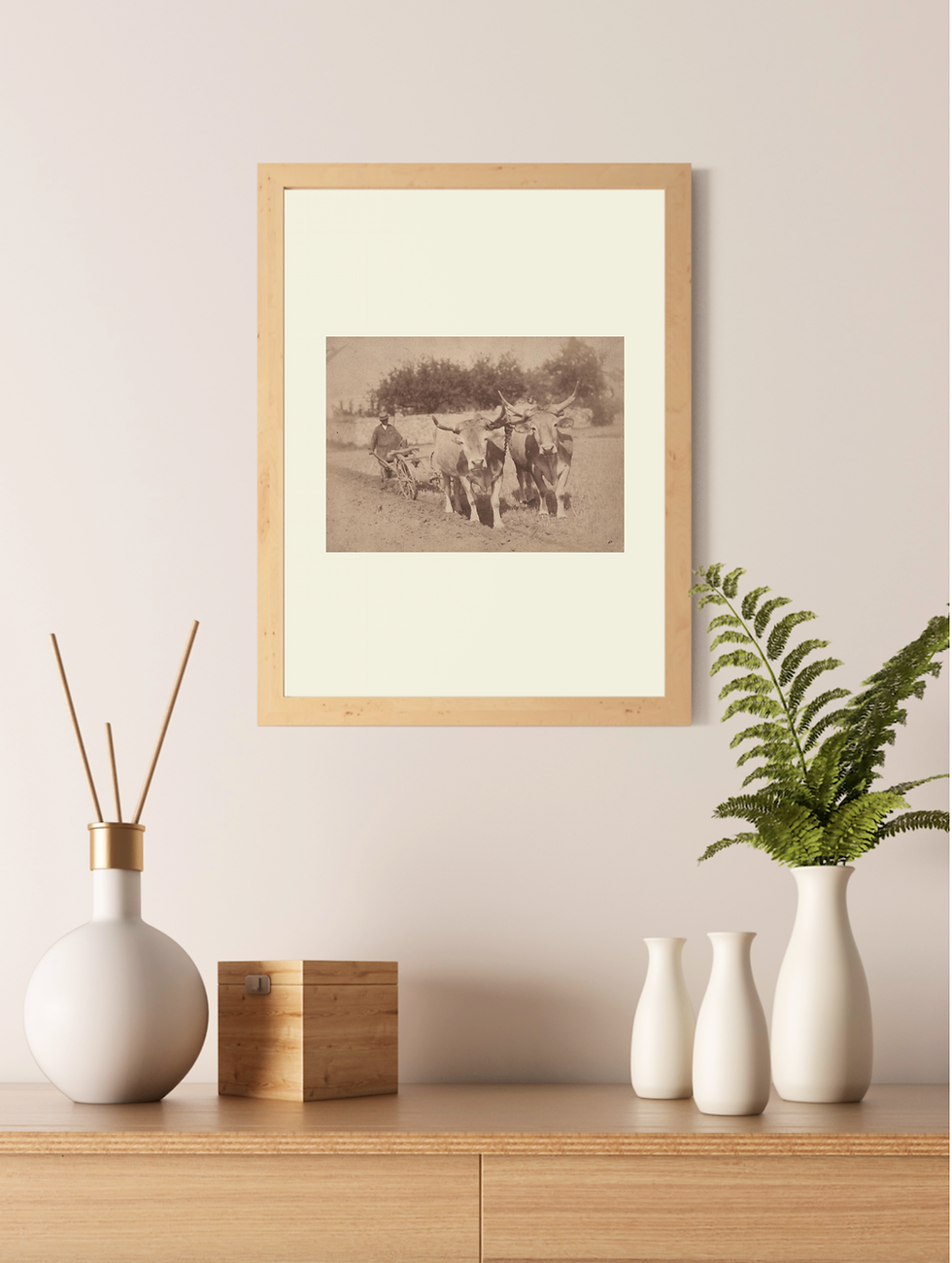 Thumbnail: Scène de labours, Tirage albuminé d'époque  c. 1870