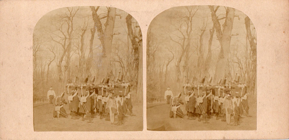 Miniature : Camp de Chalons Carte stéréo  "Le peloton d'exécution"  circa 1857