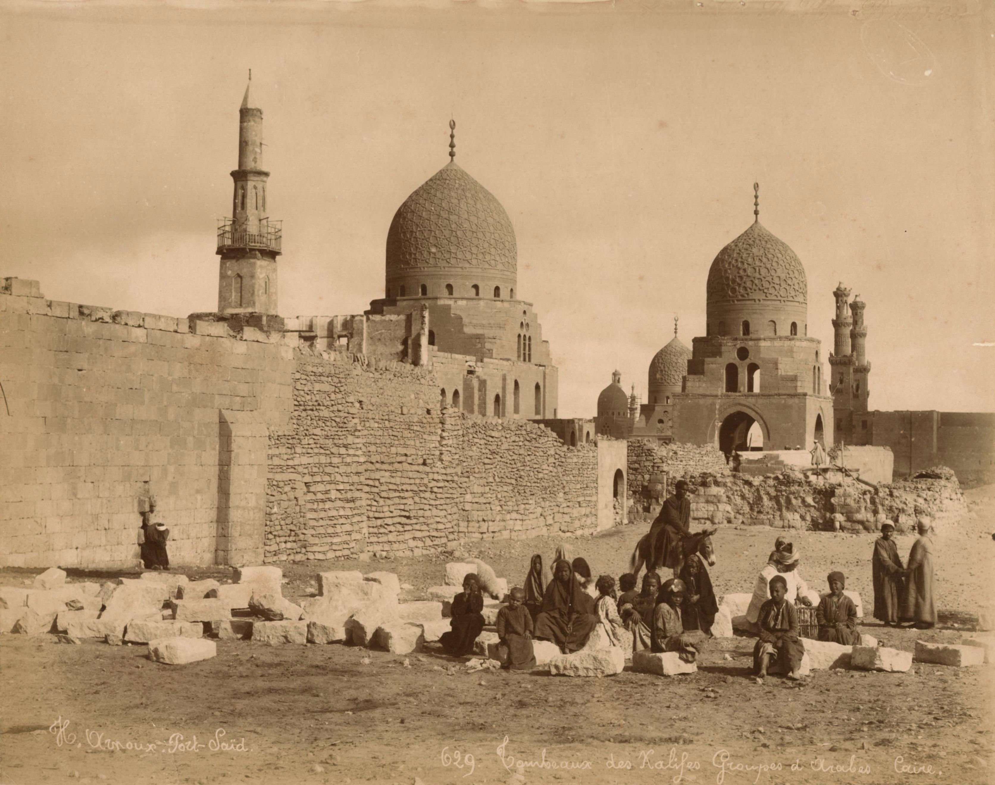 Hippolyte ARNOUX (1853-1920) Tombeaux des Califes, Le Caire, Egypte c.1865