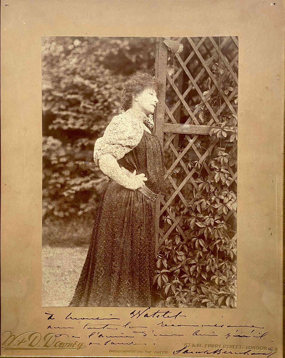 Autographed portrait of Sarah Bernhardt by Downey Studios