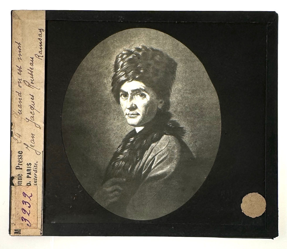 Miniature : Portrait de Jean-Jacques ROUSSEAU, Plaque de verre c. 1900