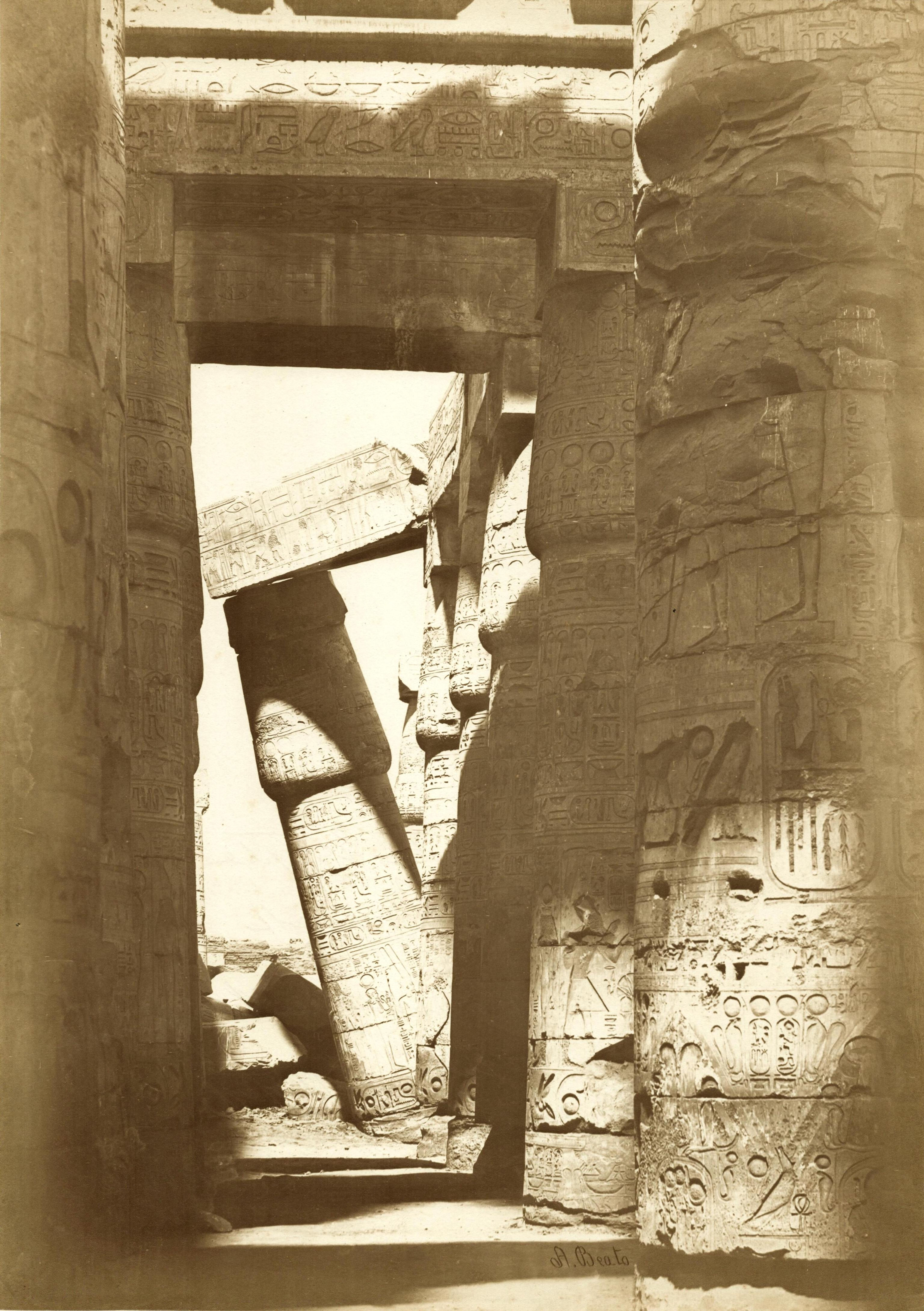 Antonio BEATO (1825-1905) Temple de Karnak, Egypte c.1860
