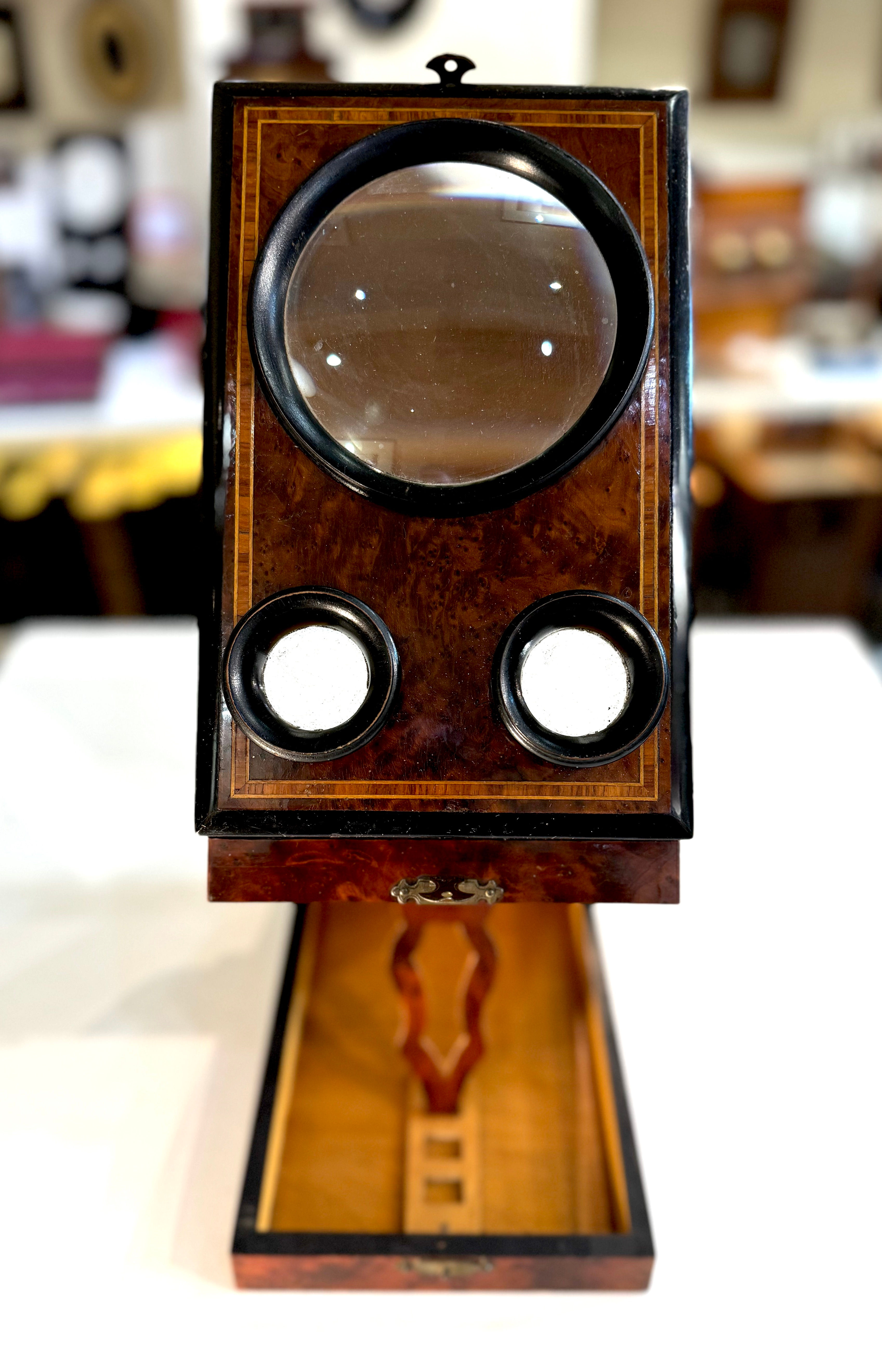 Mono and stereo graphoscope in thuya burl