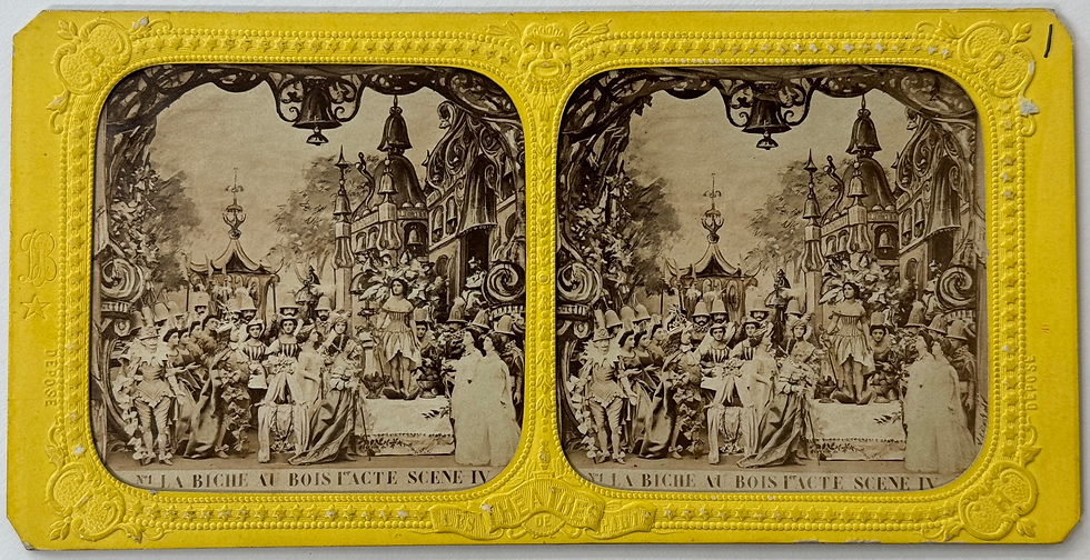 Miniature : "La Biche au bois" par Adolphe Block 10 cartes stéréo albuminées french tissues