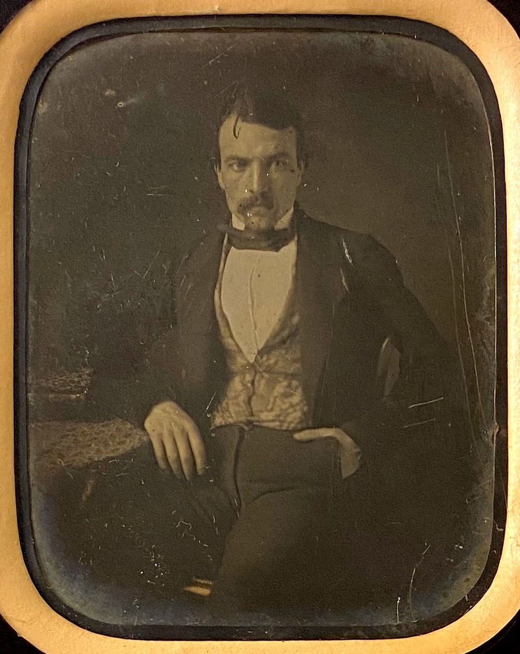 Daguerreotype "Seated Man" signed A. Courvoisier c. 1850