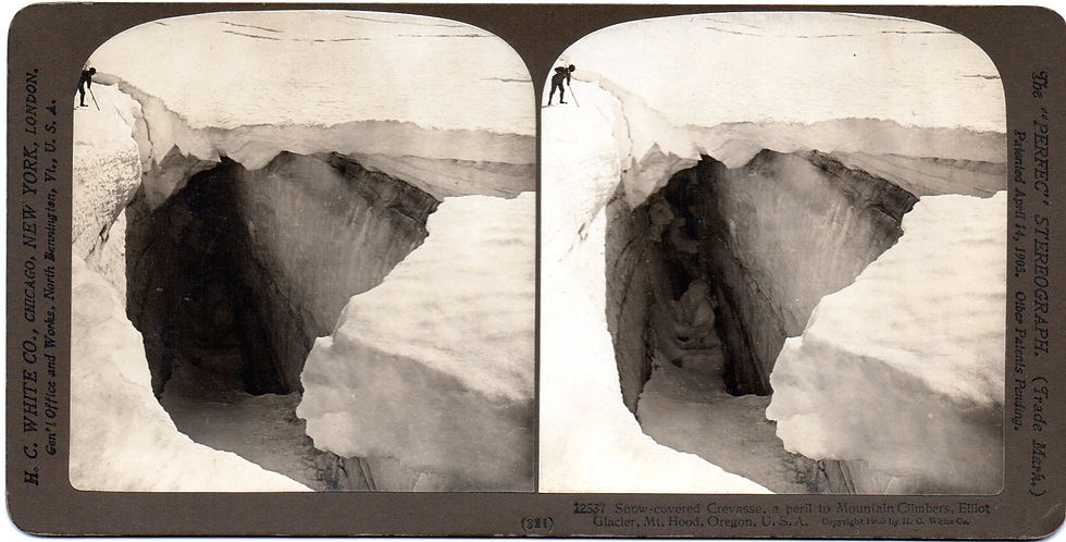 Thumbnail: Crevasse, stereo view, albumen print - H. C. White Co. 1903