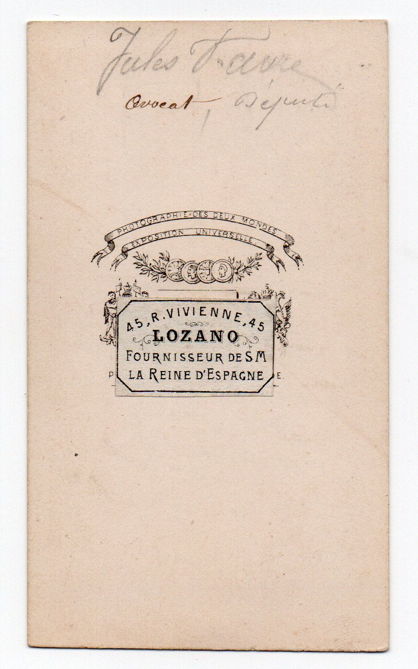 Miniature : L'Avocat Jules FAVRE CDV par Pierre PETIT