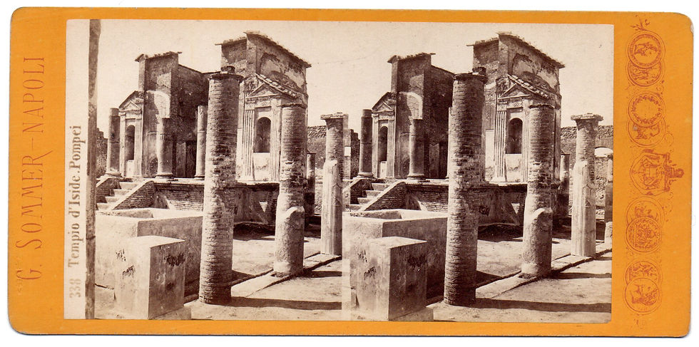 Thumbnail: "Mexican" viewer with 3 stereo cards of Pompeii by Giorgio Sommer