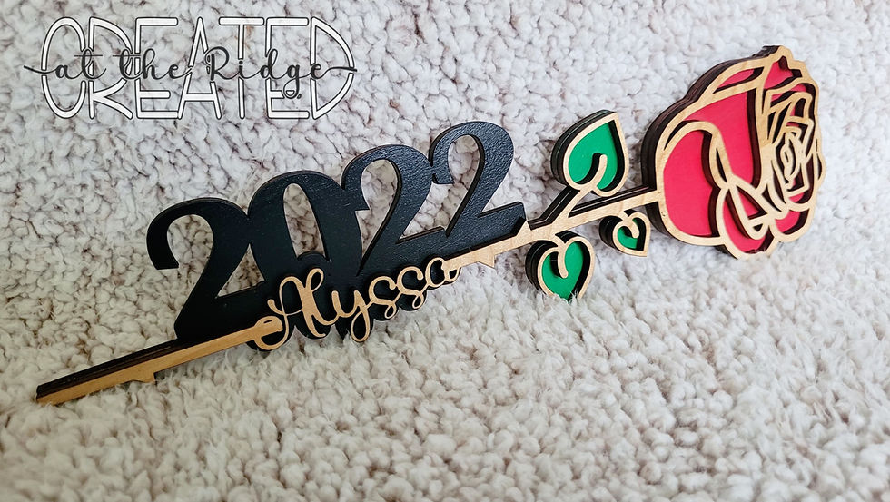 Thumbnail: Personalized Graduation Wooden Rose