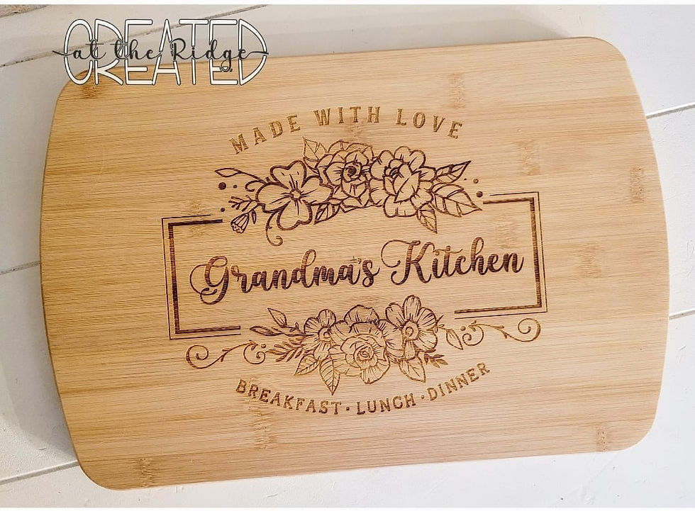 Thumbnail: Floral Engraved Cutting Board/Tablet/Phone Stand