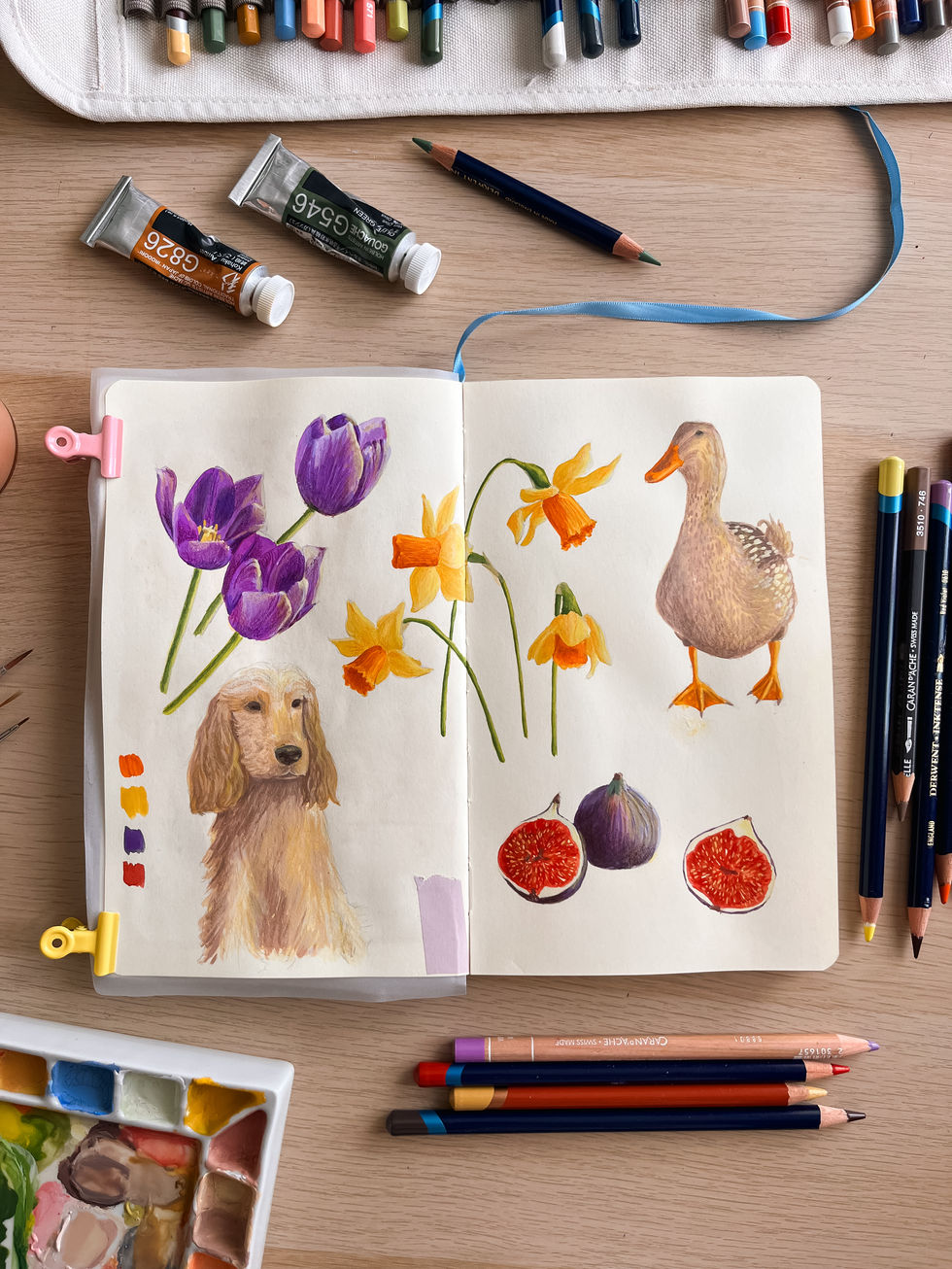 March sketchbook page