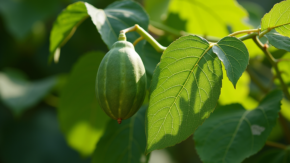 Close-up view of papaya tree leaves with organic pest control spray